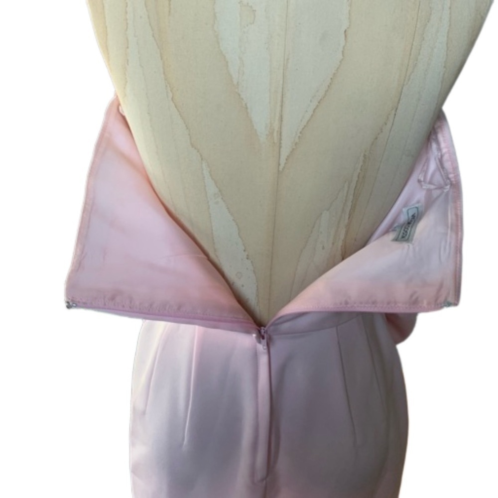 Victor Costa Women's Pink Satin Size 8 Strapless With Waist Bow Dress Vintage - Picture 6 of 12